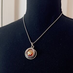 NECKLACE ~ Handcrafted Local Artist Polished Pink Sea Glass and Stainless Steel